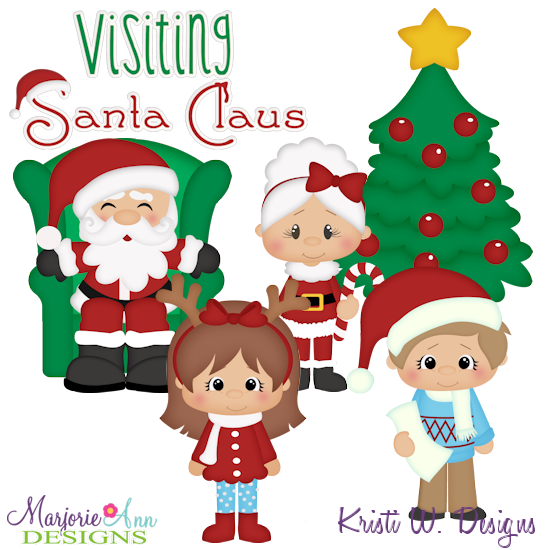 Visiting Santa 2 SVG Cutting Files + Clipart - Click Image to Close